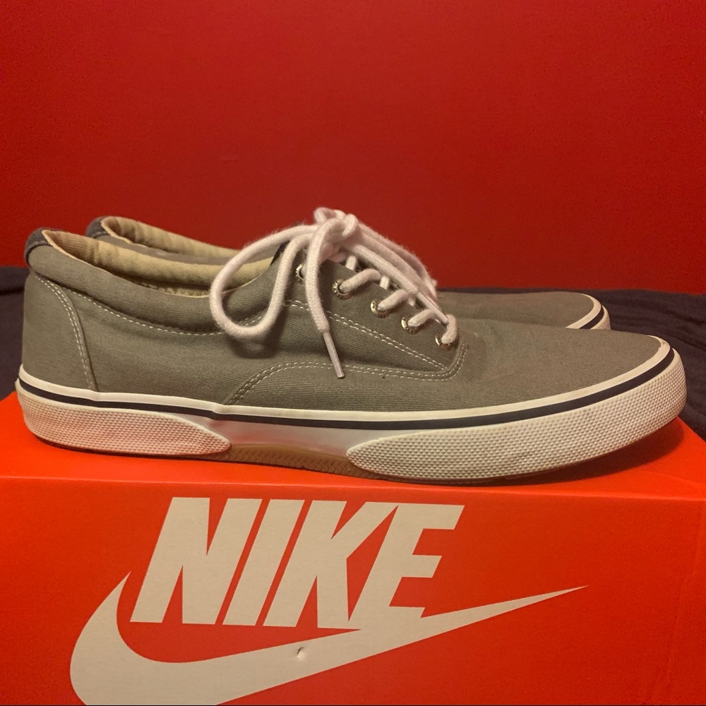 Grey Size 12 Lace Up Sperry Top Sider Sneaker
